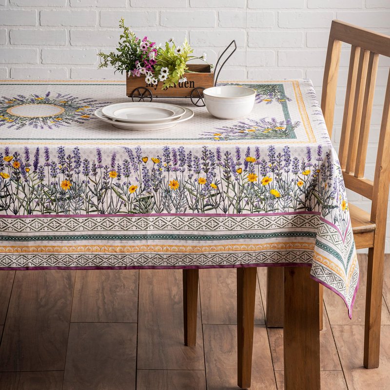 Maison d' Hermine Table Cloth Rectangle Table 100% Cotton 70 x 90 Inches Tablecloth Reusable Decorative for Dining Kitchen Room Farmhouse Home Gifts for Mothers Day Spring Summer - Fanny Lavender