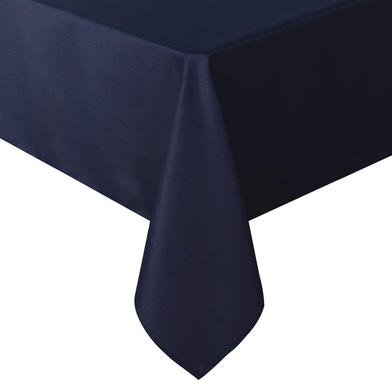 sancua Rectangle Tablecloth - 90 x 156 Inch - Water Resistant Spill Proof Washable Polyester Table Cloth, Decorative Fabric Table Cover for Dining Tables, Buffet Parties and Camping, Navy