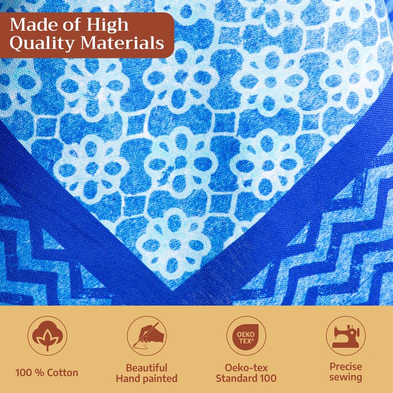 Maison d' Hermine Table Cloth Square Table 100% Cotton 54 x 54 Inches Tablecloth Reusable Decorative for Dining Kitchen Room Farmhouse Home Gifts for Mothers Day Spring Summer - Indigo Love