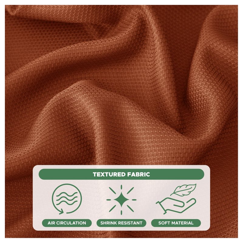 Biscaynebay 2 Pack Textured Fabric Round Tablecloths 60'' for Tables diameters from 28" to 48", Rust Table Cloth Water Resistant Small Circle Folding Table Covers for Dining Kitchen Wedding Parties