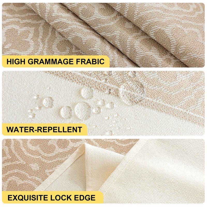 UWWGKK Nordic Beige Rectangular Tablecloth, Premium Drape, Water & Stain Resistant, Elegant Rectangle Table Cover for Dining, Kitchen, Party, Home Decor