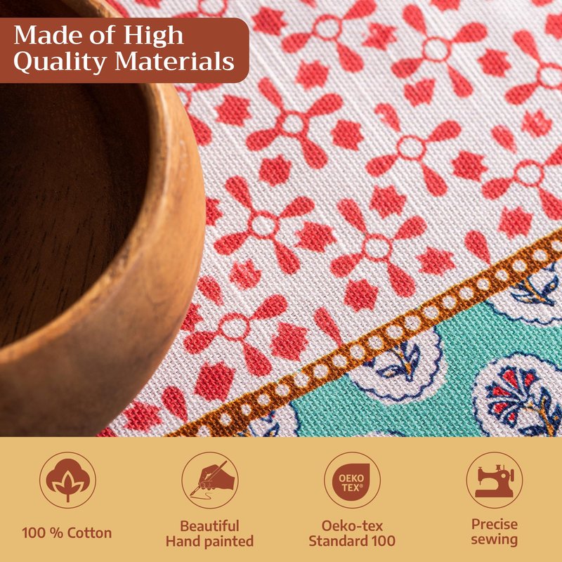 Maison d' Hermine Table Cloth Rectangle Table 100% Cotton 60 x 90 Inches Tablecloth Reusable Decorative for Dining Kitchen Room Farmhouse Home Gifts for Mothers Day Spring Summer - Provence