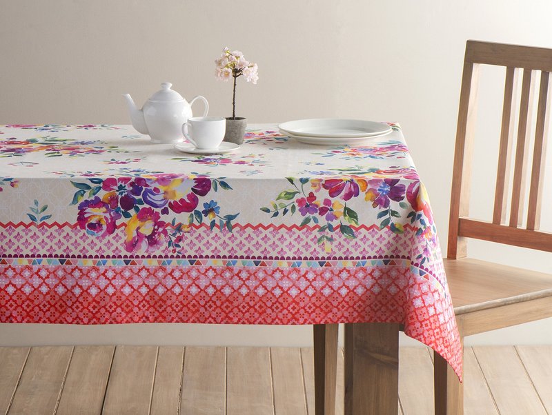 Maison d' Hermine Table Cloth Square Table 100% Cotton 54 x 54 Inches Tablecloth Reusable Decorative for Dining Kitchen Room Farmhouse Home Gifts for Mothers Day Spring Summer - Rose Garden