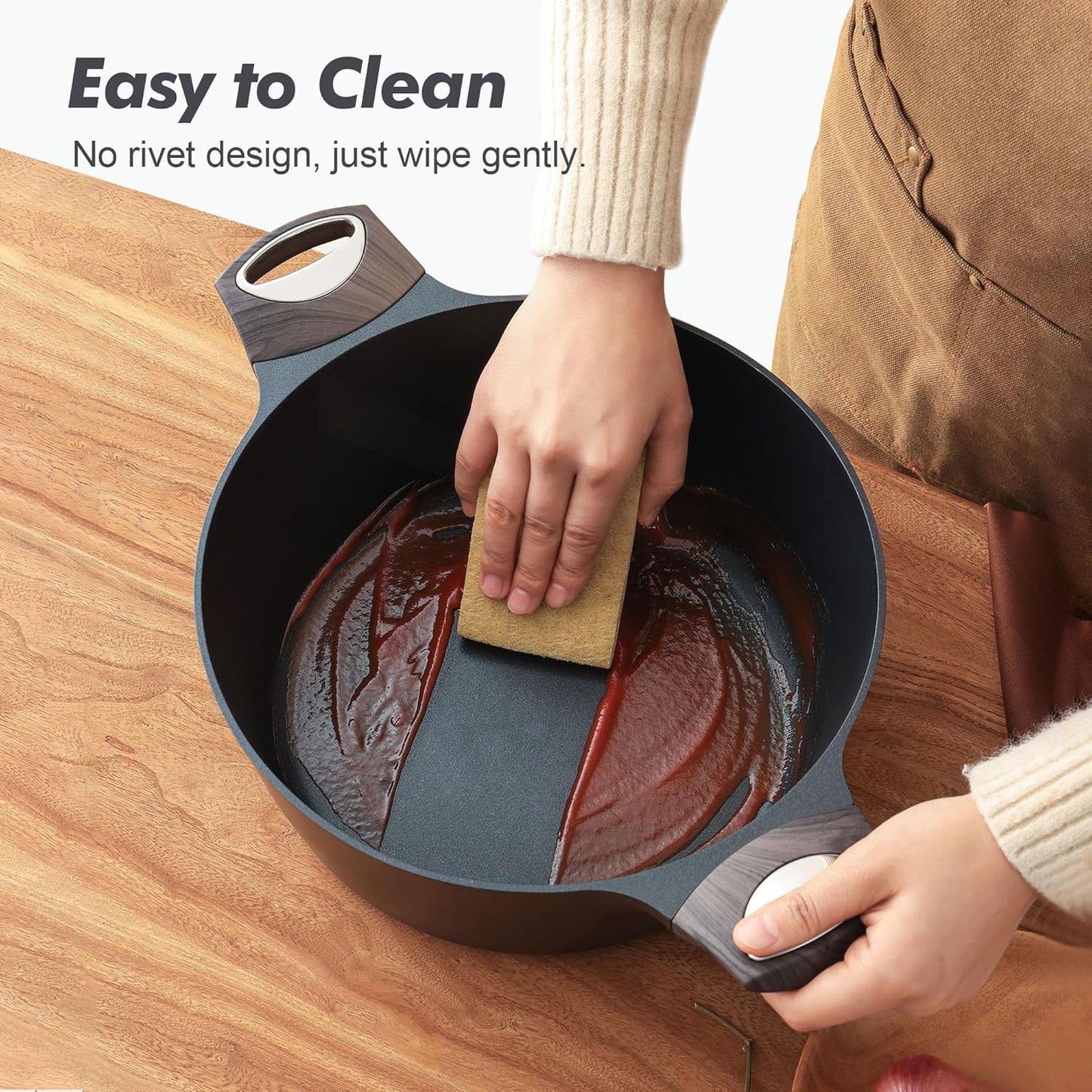 SENSARTE Nonstick Frying Pan & Stock Pot Set - 8-Inch Skillet with Lid & 4.5QT Induction-Compatible Pot