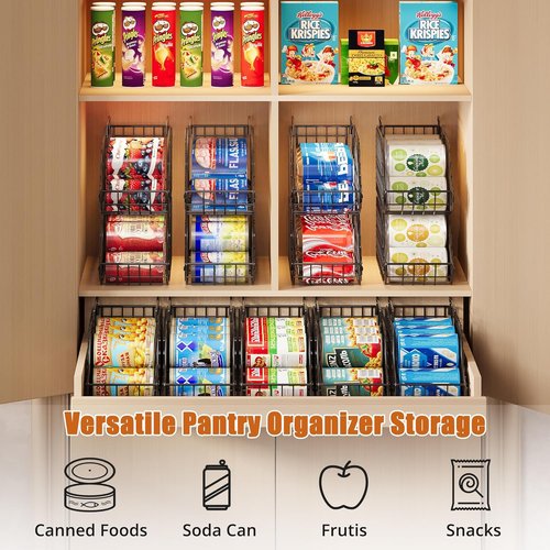 Can Organizer by [Brand Name] - 8-Pack Stackable Pantry Storage Bins | Holds Up to 72 Cans