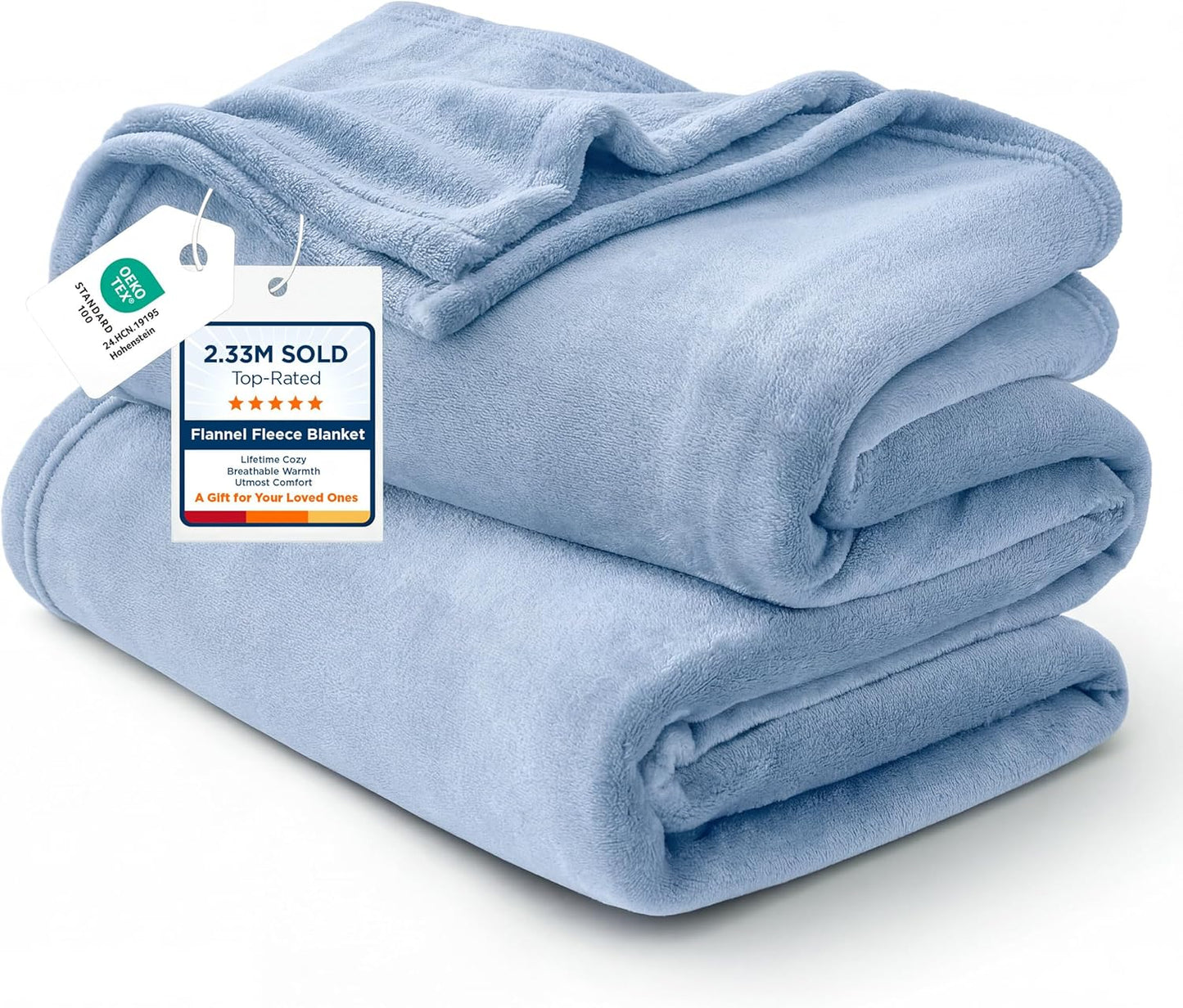 Bedsure GentleSoft Fleece King Size Blanket - Soft, Lightweight, Plush Microfiber in Light Blue, 108x90 Inches