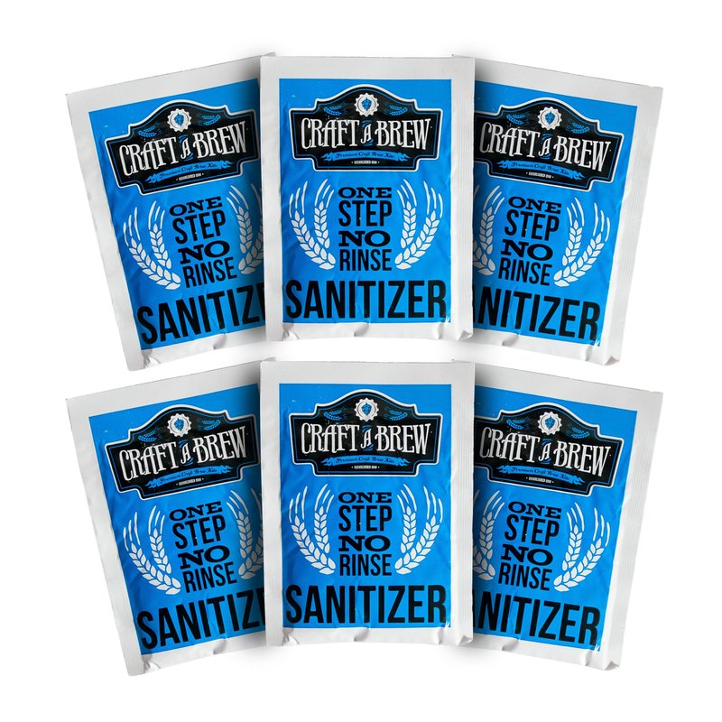 Craft A Brew - Single-Use Cleansing Packets - Dissolvable No-Rinse Cleanser for Home Brewing Equipment – Pre-Portioned for 2-Gallon Solutions – Easy-to-Use Homebrew Supplies – Pack of 6