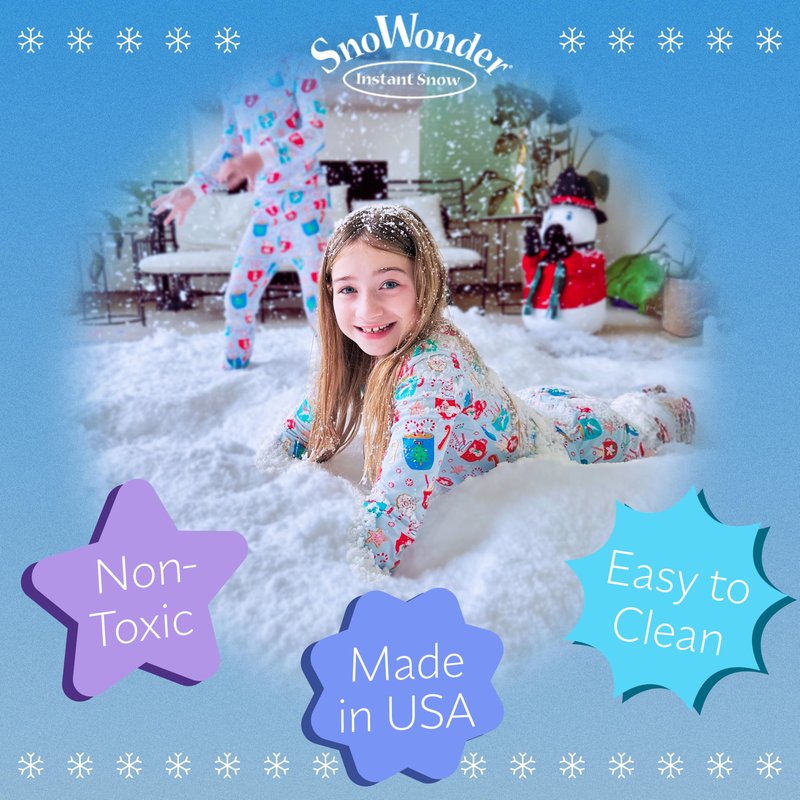 SNOWONDER Instant Snow Fake Artificial Snow, Also Great for Making Cloud Slime - Mix Makes 2 Gallons of Fake Snow