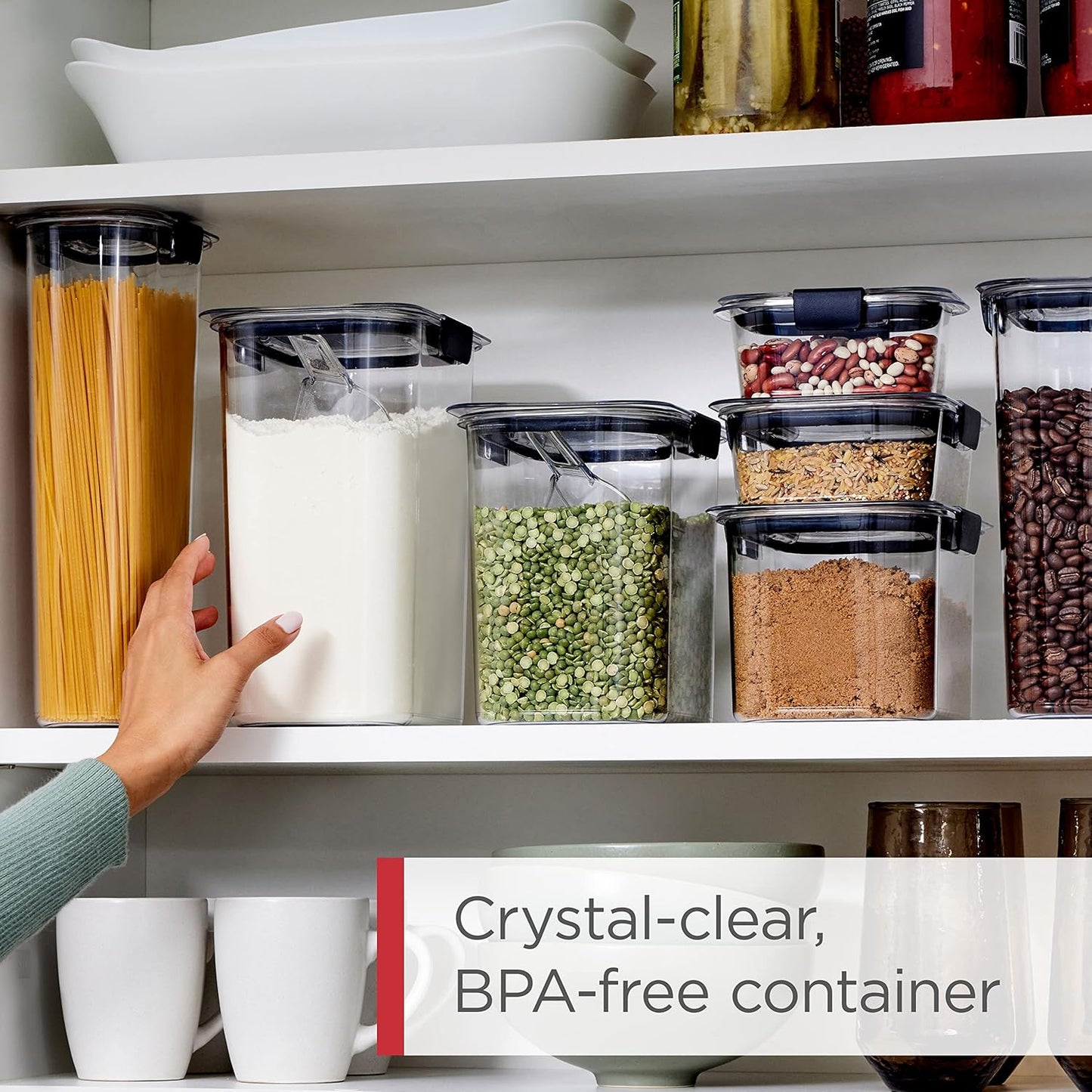 Rubbermaid Brilliance 14-Piece Food Storage Container Set - Airtight, BPA-Free for Kitchen & Pantry Organization