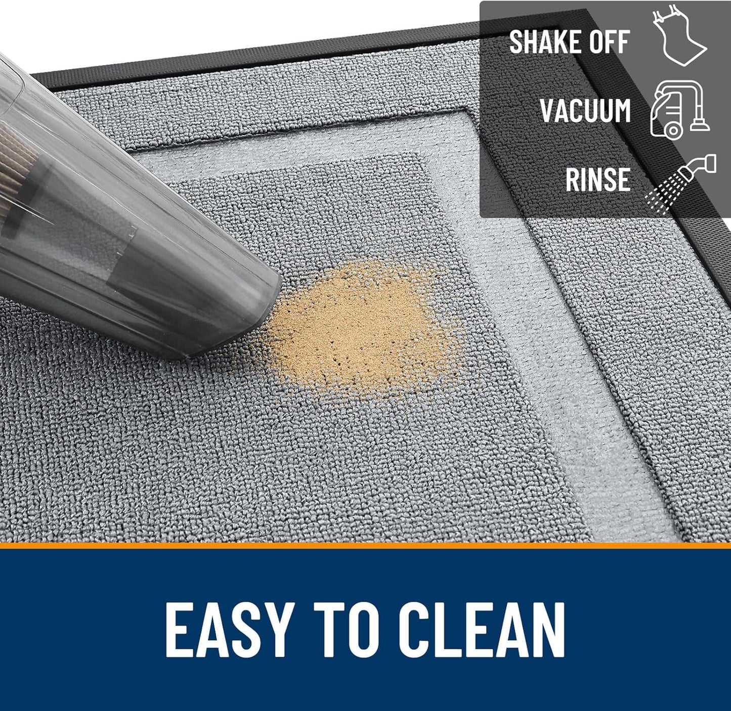 OLANLY Waterproof Front Door Mat - All-Season Indoor/Outdoor Doormat, Easy Clean, 33x21, Ash Gray