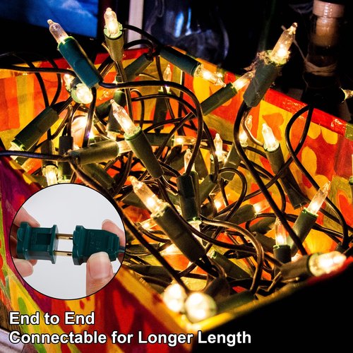 Christmas Lights, 150 Count 29 FT Christmas Mini String Lights, Green Wire Fairy Light, 120V UL Certified Connectable Xmas Tree Light for Patio, Holiday, Party, Outdoor Indoor Decoration, Warm White