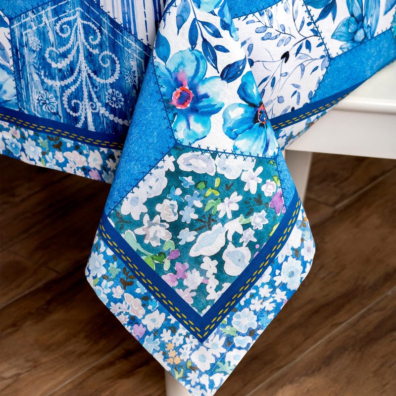 Maison d' Hermine Table Cloth Rectangle Table 100% Cotton 60 x 90 Inches Tablecloth Reusable Decorative for Dining Kitchen Room Farmhouse Home Gifts for Mothers Day Spring Summer - Summer Blues