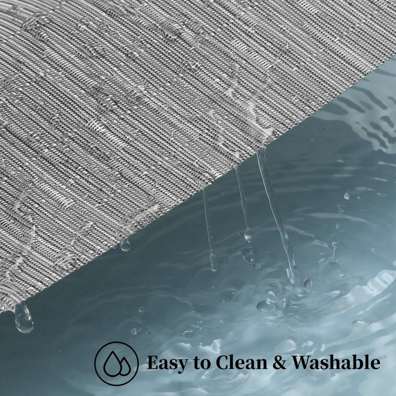 Leetaltree Silver Placemats Set of 6 - Heat Resistant Non-Slip Place mats for Dining Table, Washable Durable PVC Vinyl Woven Table Mats（Silver, 6）