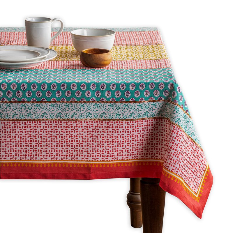 Maison d' Hermine Table Cloth Rectangle Table 100% Cotton 60 x 90 Inches Tablecloth Reusable Decorative for Dining Kitchen Room Farmhouse Home Gifts for Mothers Day Spring Summer - Provence