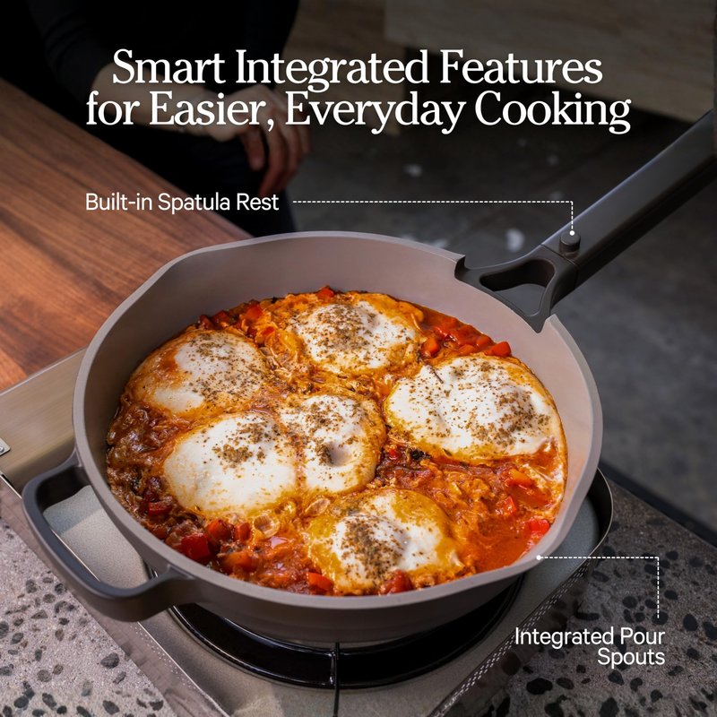 Our Place Always Pan 2.0-10.5” (2.6 Qt) Nonstick, Toxin-Free Ceramic Cookware | Patented 10-in-1 Aluminum Frying & Sauté Pan | Safe for Oven, Induction & All Cooktops up to 450°F | Blue Salt