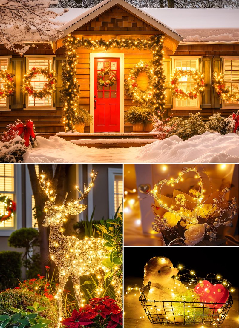Minetom Fairy Lights Battery Operated with Remote, 66Ft 200 LED Waterproof String Lights Indoor Outdoor, Starry Twinkle Light for Christmas Home Bedroom Wedding DIY Centerpiece Decor