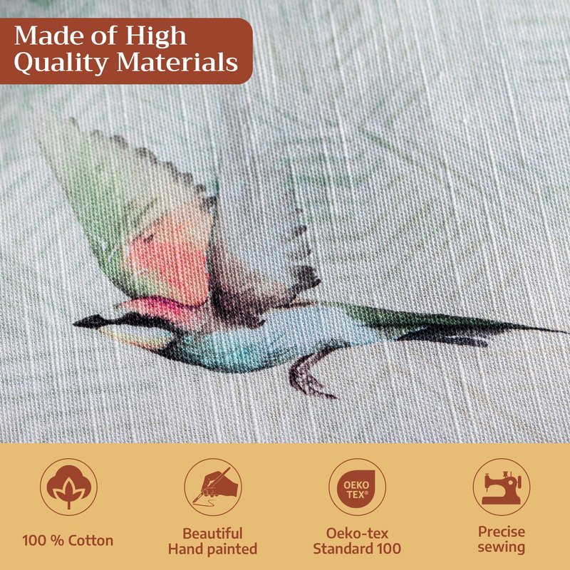 Maison d' Hermine Table Cloth Rectangle Table 100% Cotton 70 x 90 Inches Tablecloth Reusable Decorative for Dining Kitchen Room Farmhouse Home Gifts for Mothers Day Spring Summer - Flying Birds