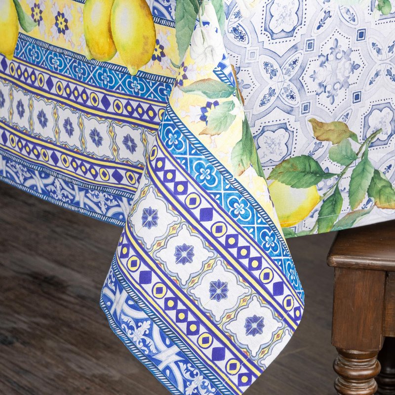 Maison d' Hermine Table Cloth Rectangle Table 100% Cotton 54 x 72 Inches Tablecloth Reusable Decorative for Dining Kitchen Room Farmhouse Home Gifts for Mothers Day Spring Summer - Citrus