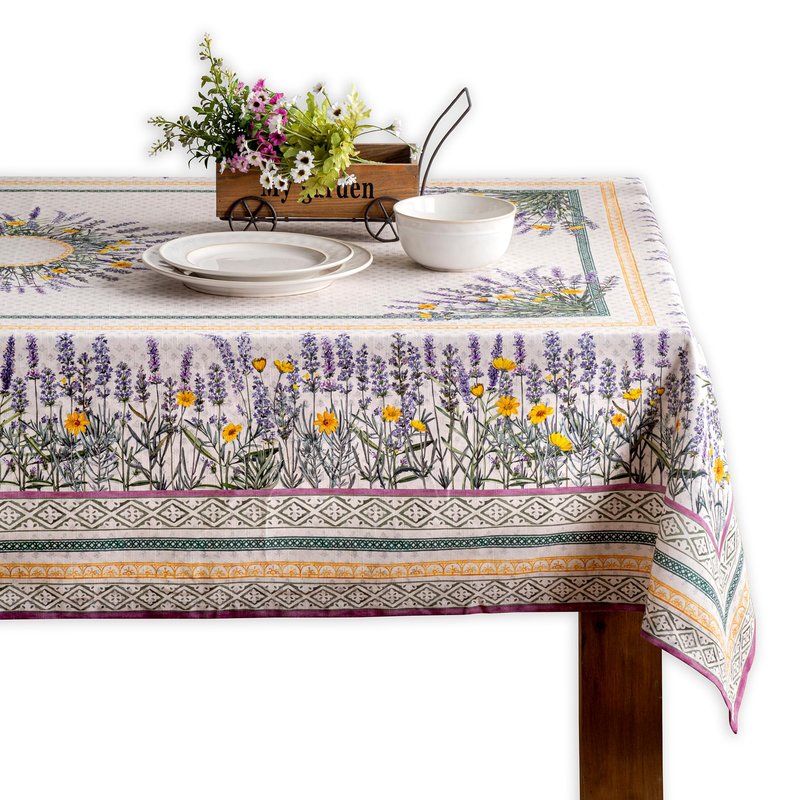 Maison d' Hermine Table Cloth Rectangle Table 100% Cotton 70 x 108 Inches Tablecloth Reusable Decorative for Dining Kitchen Room Farmhouse Home Gifts for Mothers Day Spring Summer - Fanny Lavender