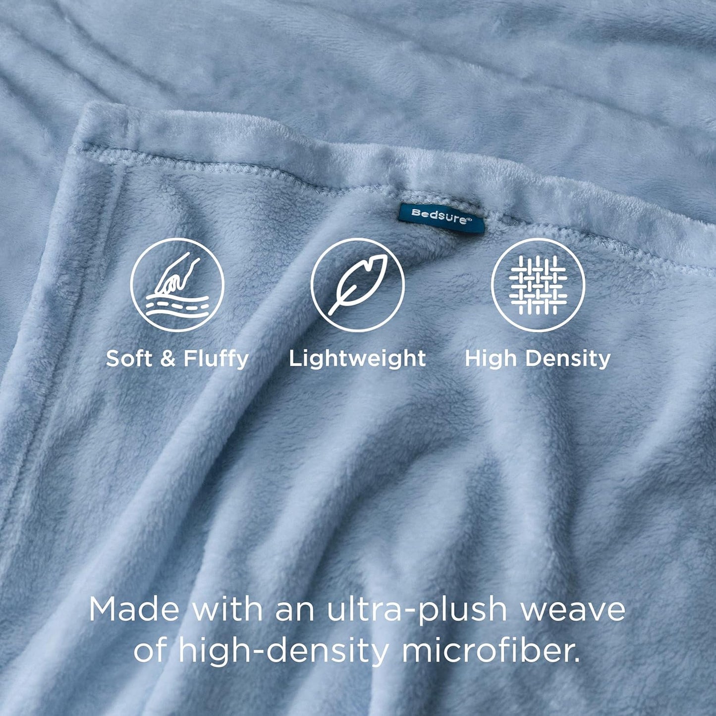 Bedsure GentleSoft Fleece King Size Blanket - Soft, Lightweight, Plush Microfiber in Light Blue, 108x90 Inches