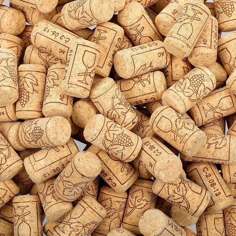 200Pack Straight Wine Cork, #8 Natural 7/8" x 1 3/4" Soft Wine Corks for Wine Bottles, Craft Projects Decor, DIY Arts