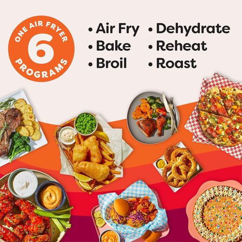 Instant Pot 4Qt Vortex Mini Air Fryer - 6-in-1 Versatility with Custom Programs | Black, 4 Quarts