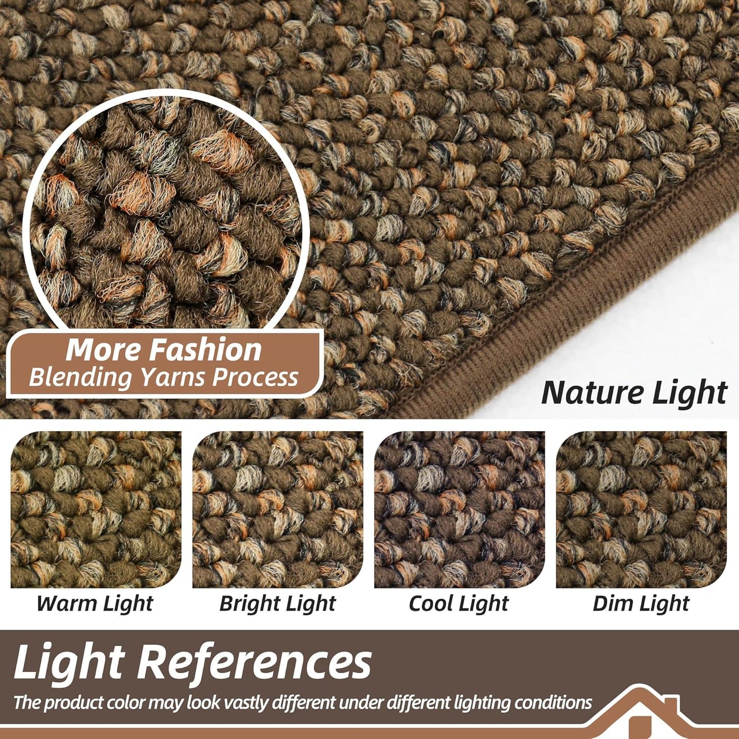 BEQHAUSE Dirt Trapper Door Mat - Non-Slip, Washable, Absorbent Entrance Mat | 24" x 60", Brown