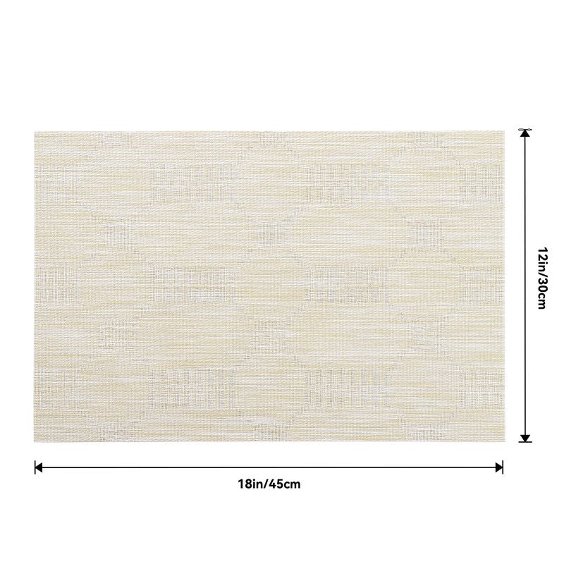 Leetaltree Wheat Placemats Set of 12 - Heat Resistant Non-Slip Place mats for Dining Table, Washable Durable PVC Vinyl Woven Table Mats（Wheat, 12）