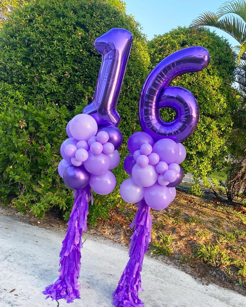 Purple Number 14 Balloon 40 inch, 14 Number Balloons, 14th Purple Birthday Decorations, 14 Year Old Girls Boys Party Supplies