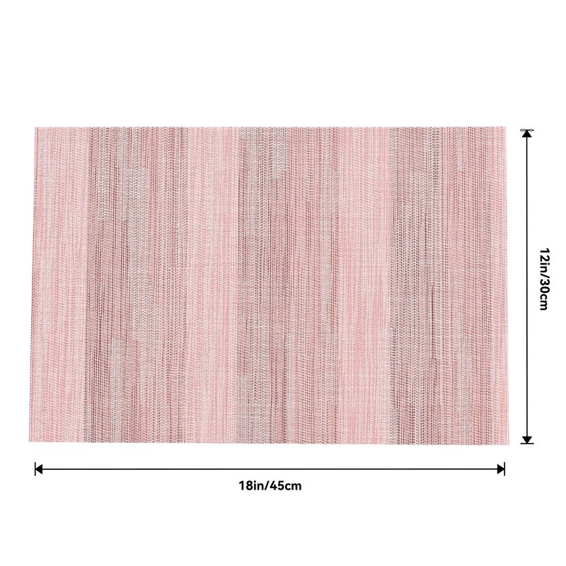 Leetaltree Misty Rose Placemats Set of 6 - Heat Resistant Non-Slip Place mats for Dining Table, Washable Durable PVC Vinyl Woven Table Mats（Misty Rose, 6）