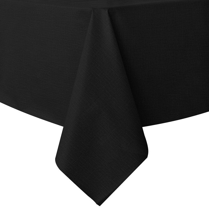 sancua 100% Waterproof Rectangle PVC Tablecloth - 70 x 108 Inch - Oil Proof Spill Proof Vinyl Table Cloth, Wipe Clean Table Cover for Dining Tables, Buffet Parties and Camping, Black