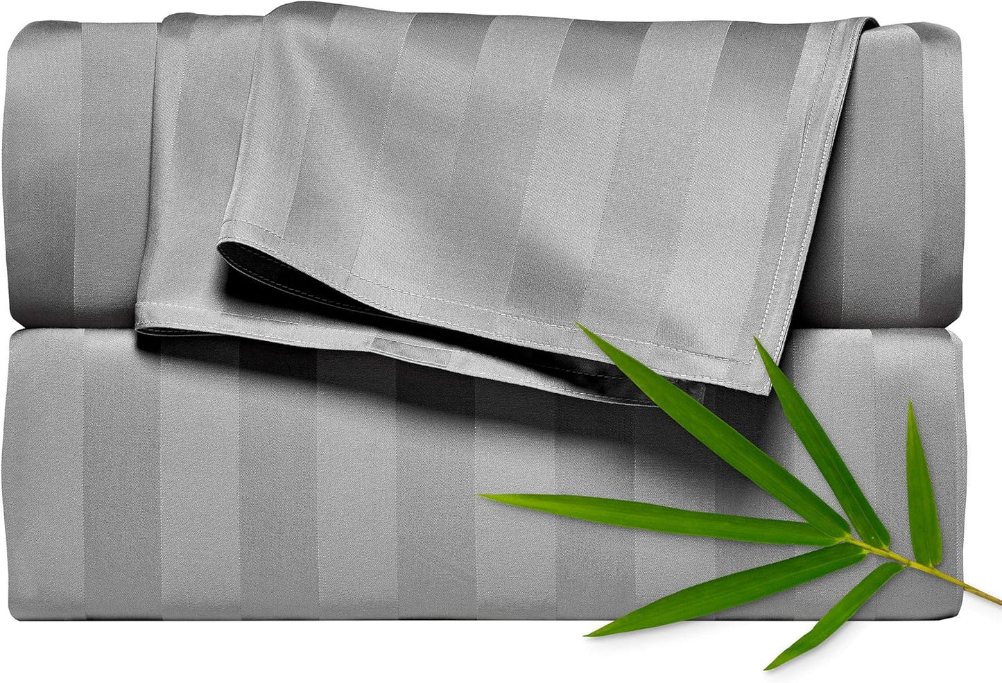 Pure Bamboo Twin Sheets - Luxuriously Soft 100% Organic Viscose Bed Sheet Set | Cooling Jacquard Stone